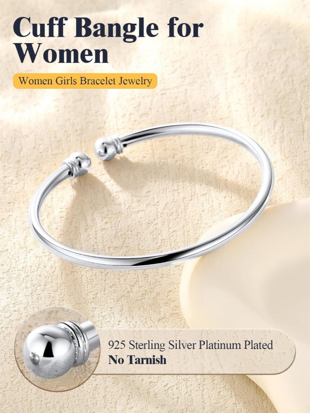 Unisex Simple Cuff Bracelet 18K Real Gold Platinum Plated Fine Bracelets Fashion - Picture 5 of 9
